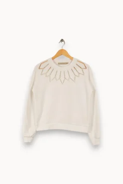 Outlet La Fée Maraboutée Pull avec détails - Taille XS/34 Blanc