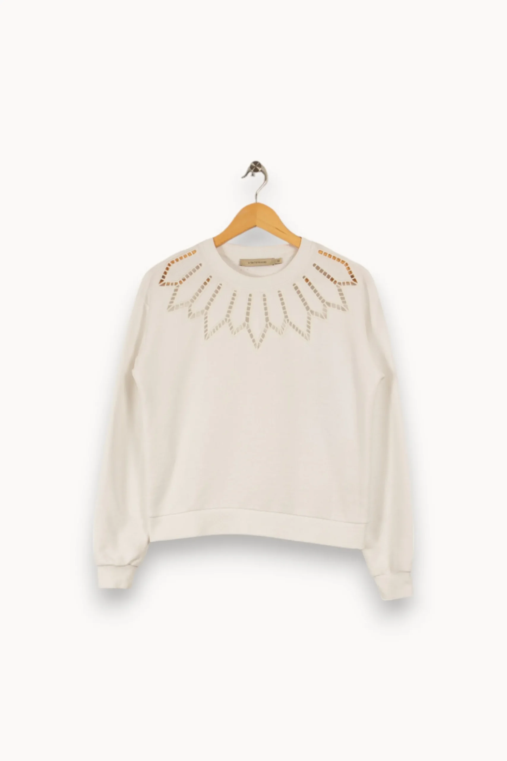 Outlet La Fée Maraboutée Pull avec détails - Taille XS/34 Blanc