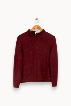 Hot Des petits hauts Pull brillant - Taille M/38 Bordeaux