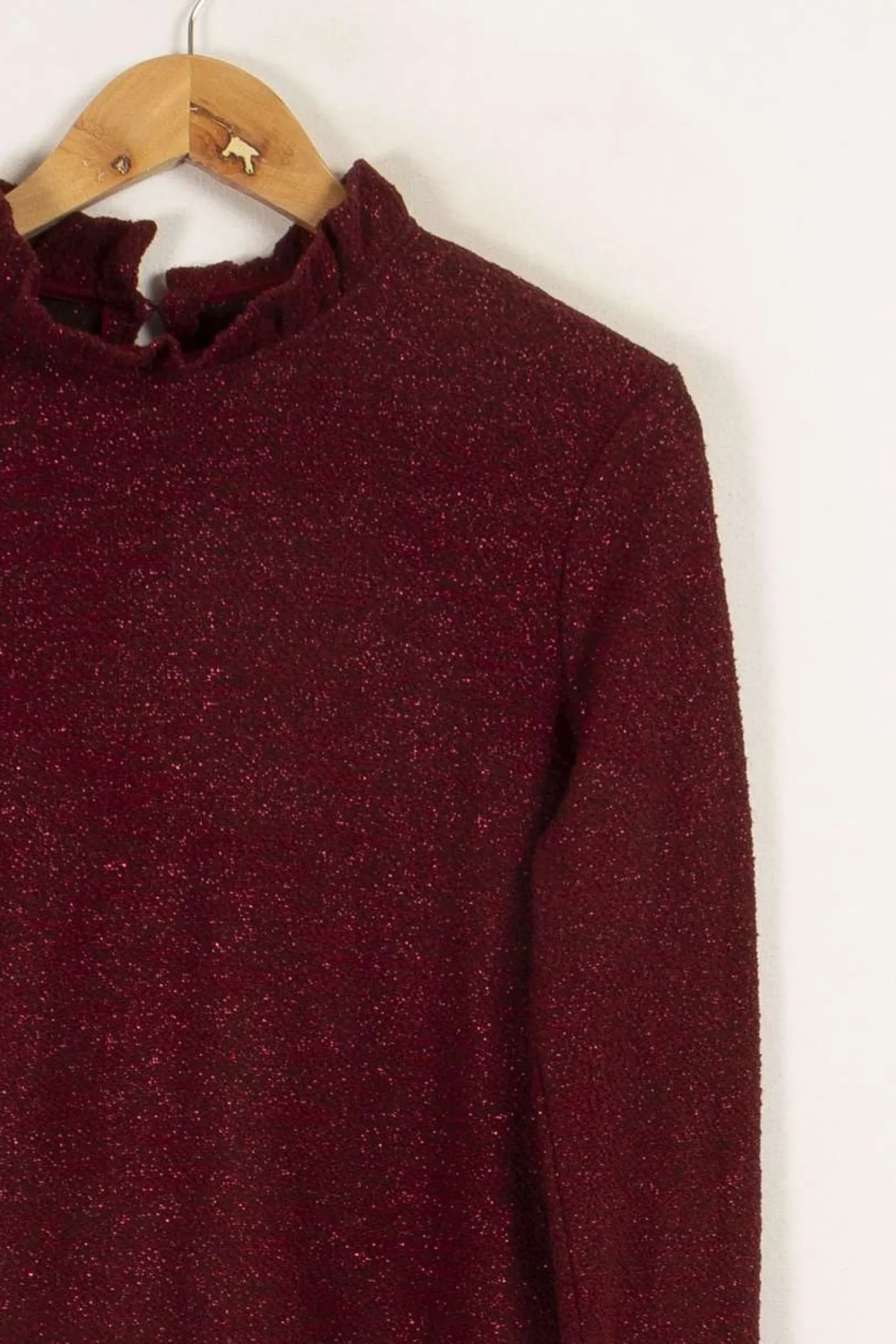 Hot Des petits hauts Pull brillant - Taille M/38 Bordeaux