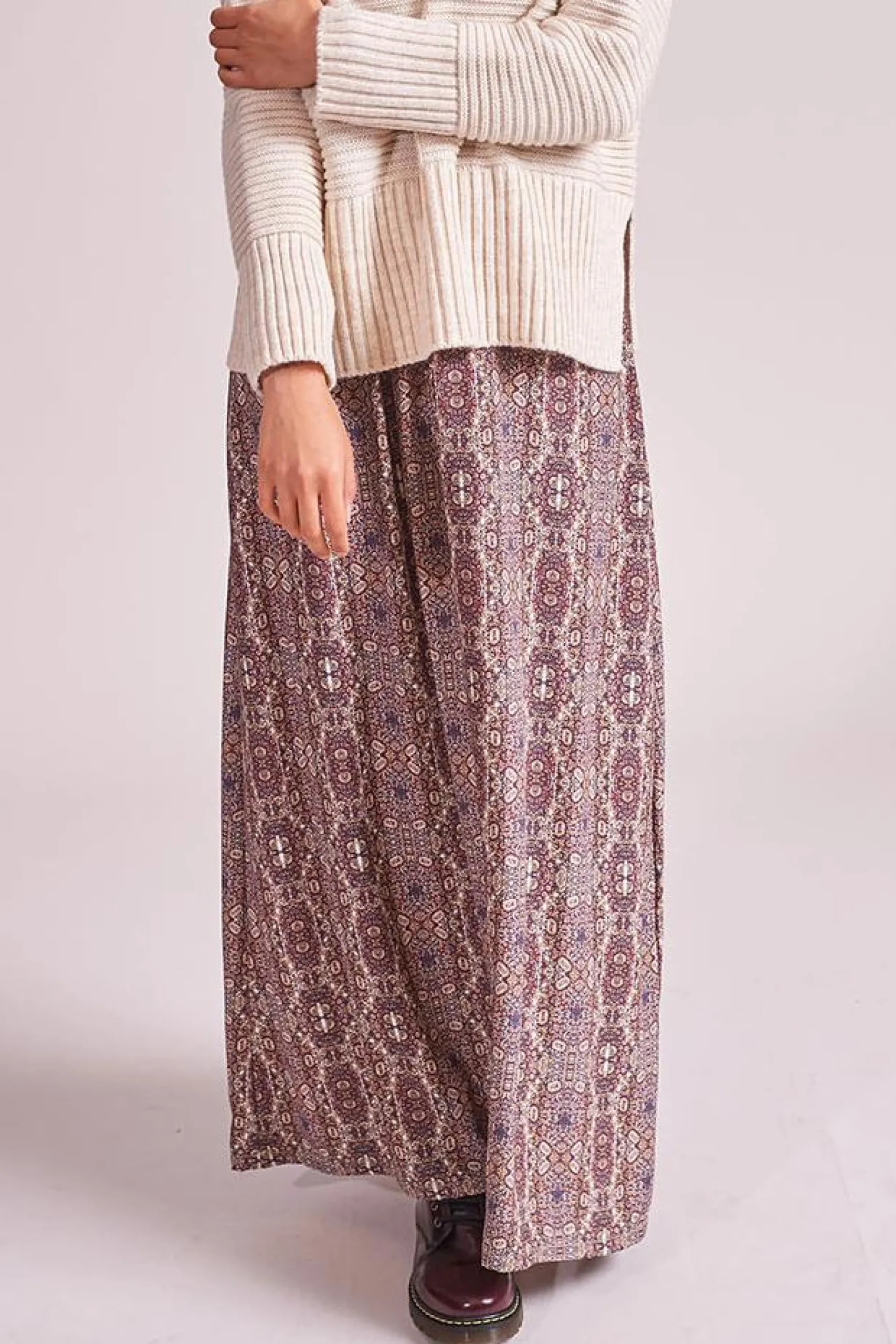 Store La Fée Maraboutée Pull col cheminée en laine mélangée - L/40 Orange