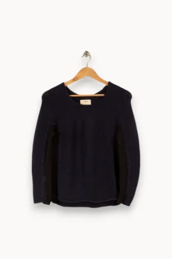 Fashion ba&sh Pull en maille foncé - Taille M/38 Bleu
