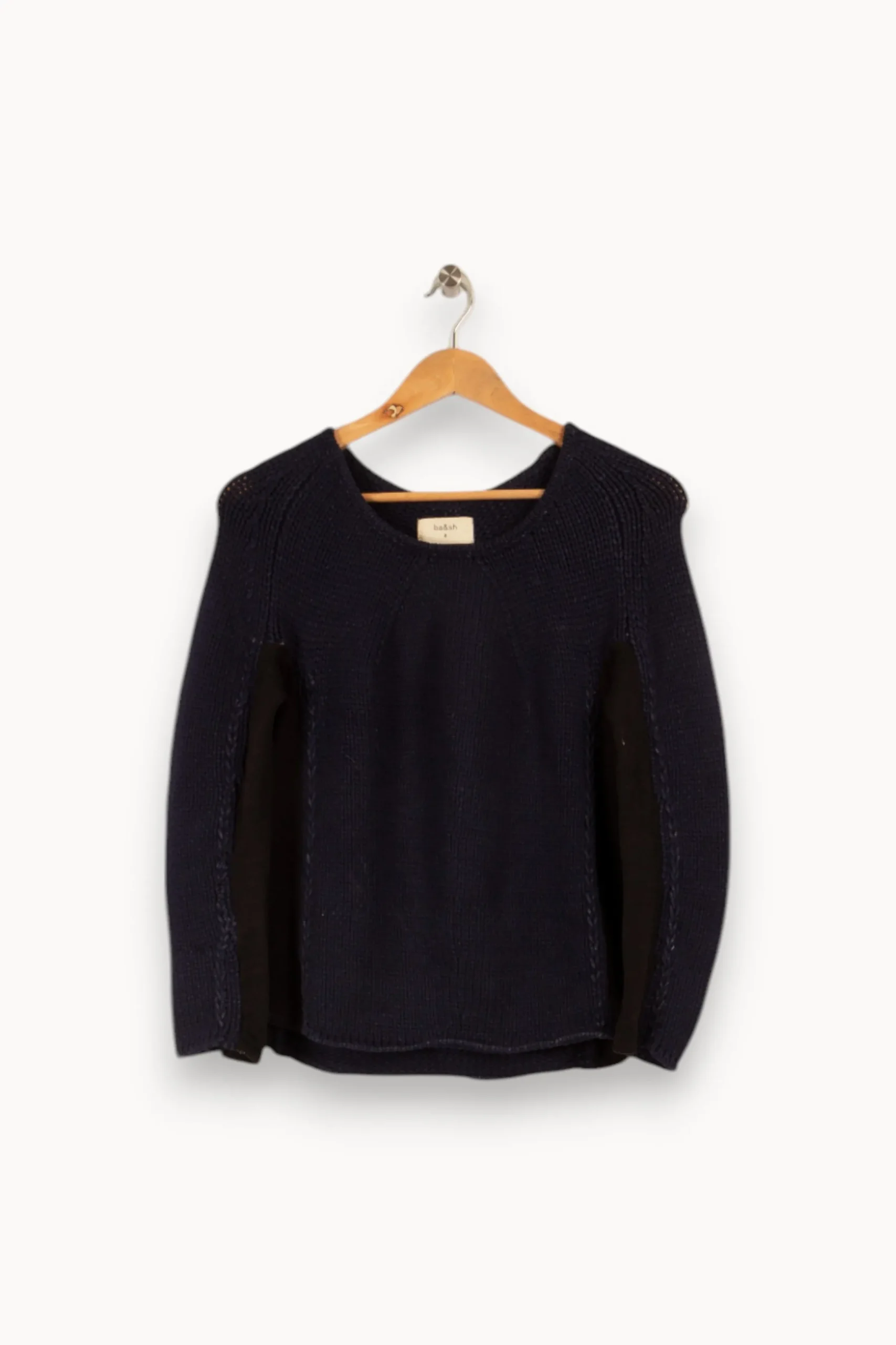 Fashion ba&sh Pull en maille foncé - Taille M/38 Bleu