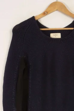 Fashion ba&sh Pull en maille foncé - Taille M/38 Bleu