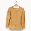 Fashion La Petite Etoile Pull en maille dorée - Taille S/36 Jaune