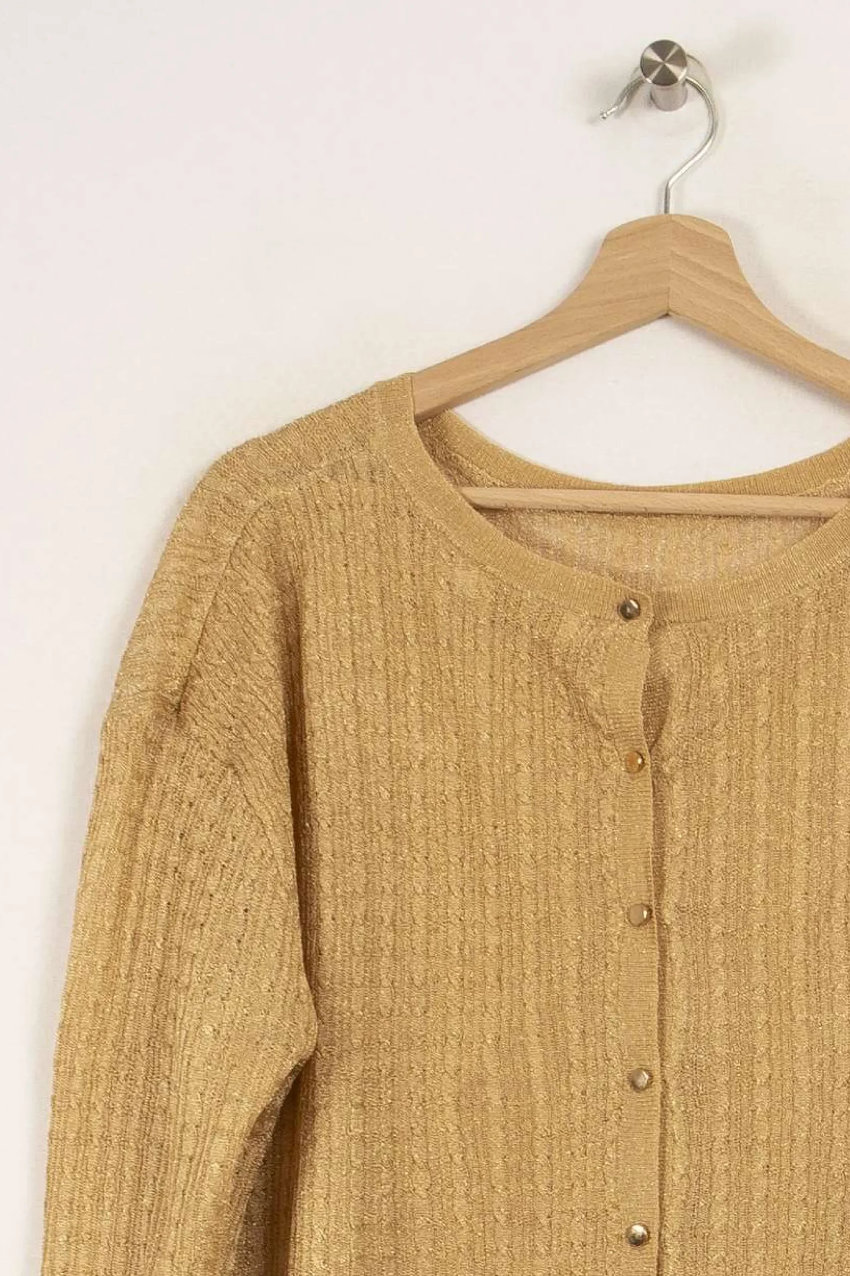 Fashion La Petite Etoile Pull en maille dorée - Taille S/36 Jaune