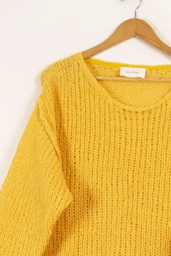 Hot American Vintage Pull en maille - Taille Unique Jaune