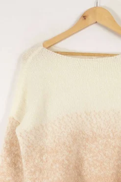 Clearance Des petits hauts Pull en maille et blanc - Taille XS/34 Rose