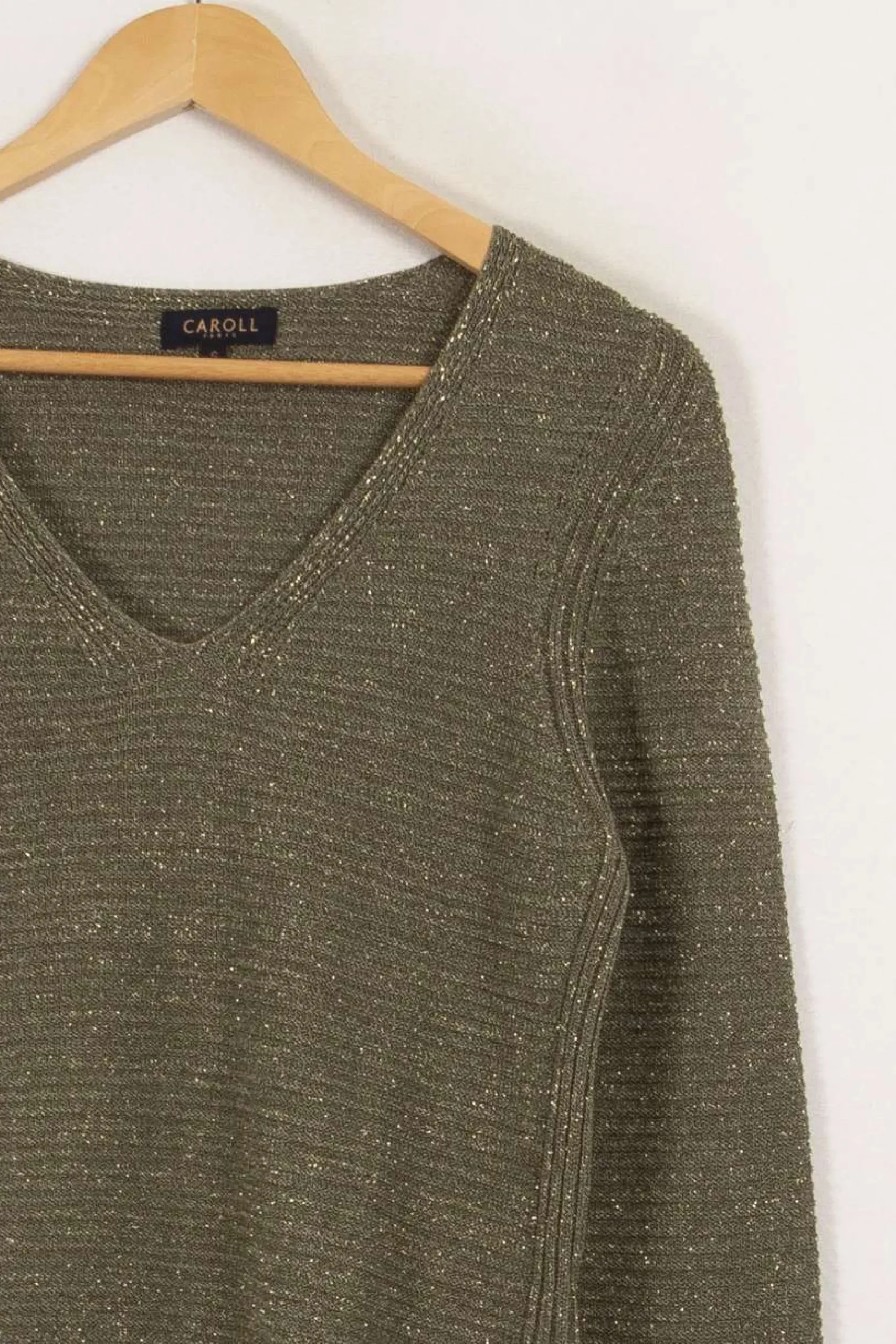 Store Caroll Pull en maille pailleté - Taille S/36 Vert