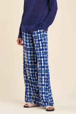 Cheap La Fée Maraboutée Pull fluide en lin à manches longues - S Bleu