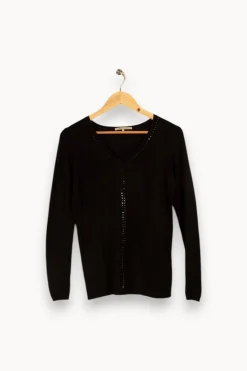 Store Gerard Darel Pull léger avec strass - Taille XS/34 Noir