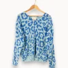 Cheap Absolut Cashmere Pull léopard - Taille S/36 Bleu