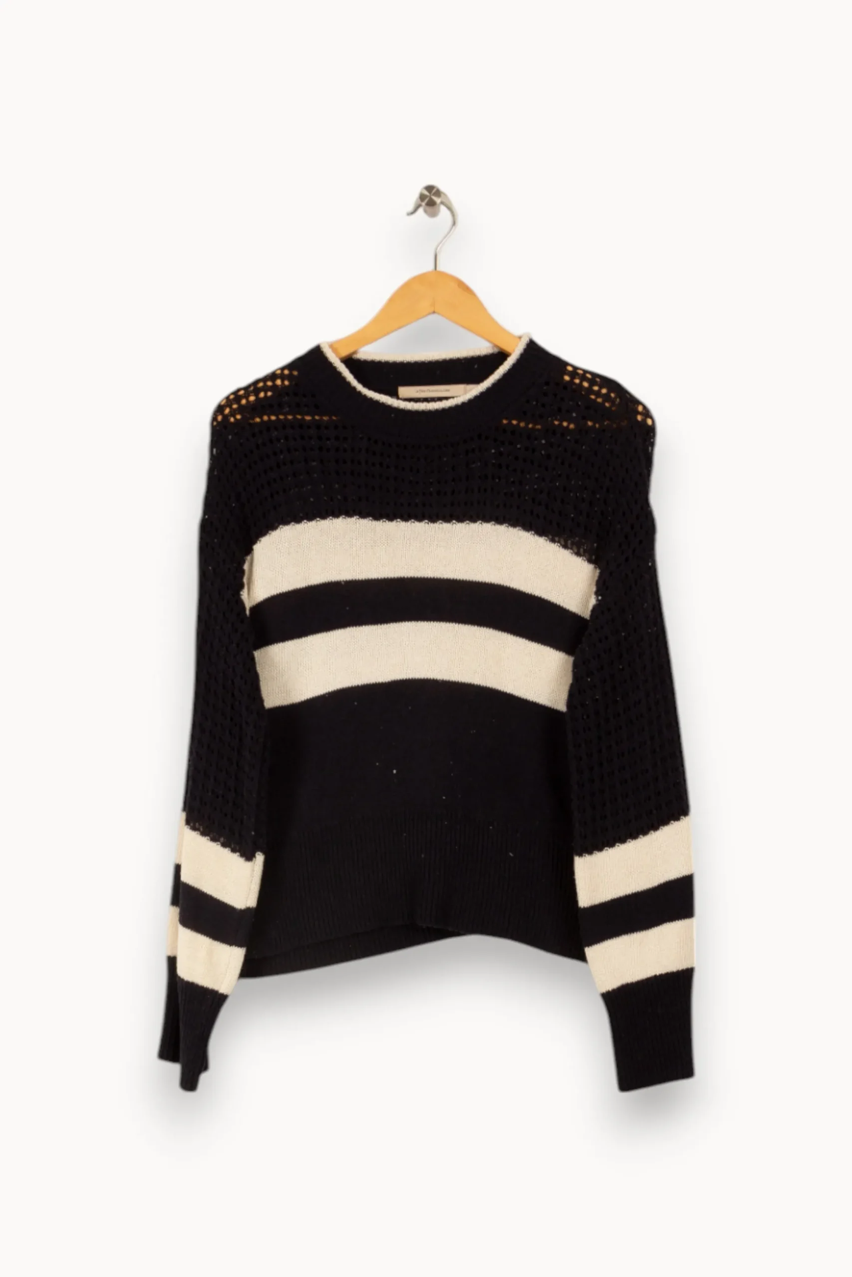 Online La Fée Maraboutée Pull marinière bleu marine manches longues encolure ronde - S/36 Multicolore