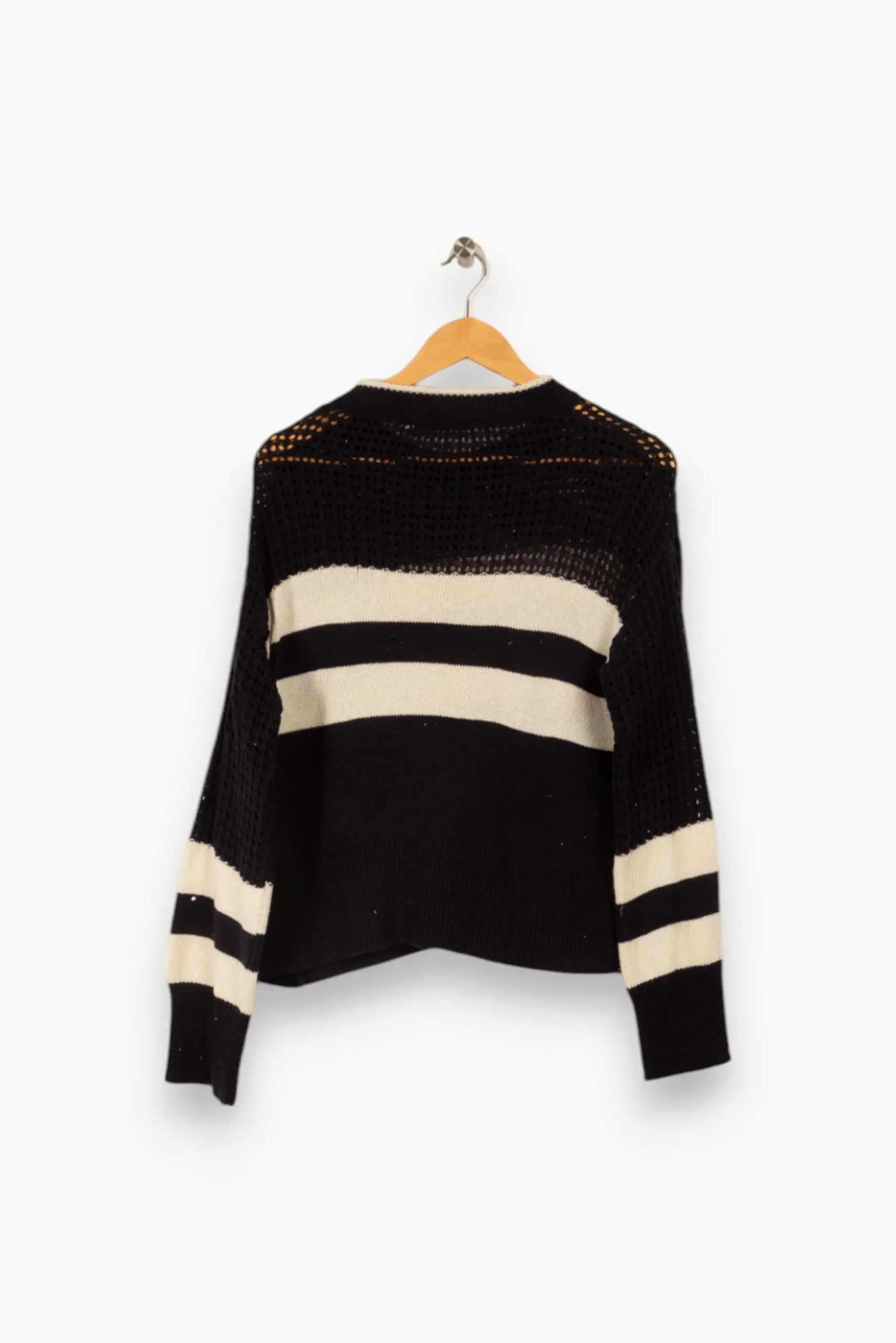 Online La Fée Maraboutée Pull marinière bleu marine manches longues encolure ronde - S/36 Multicolore