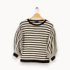 Outlet Caroll Pull rayé et noir - Taille XS/34 Blanc