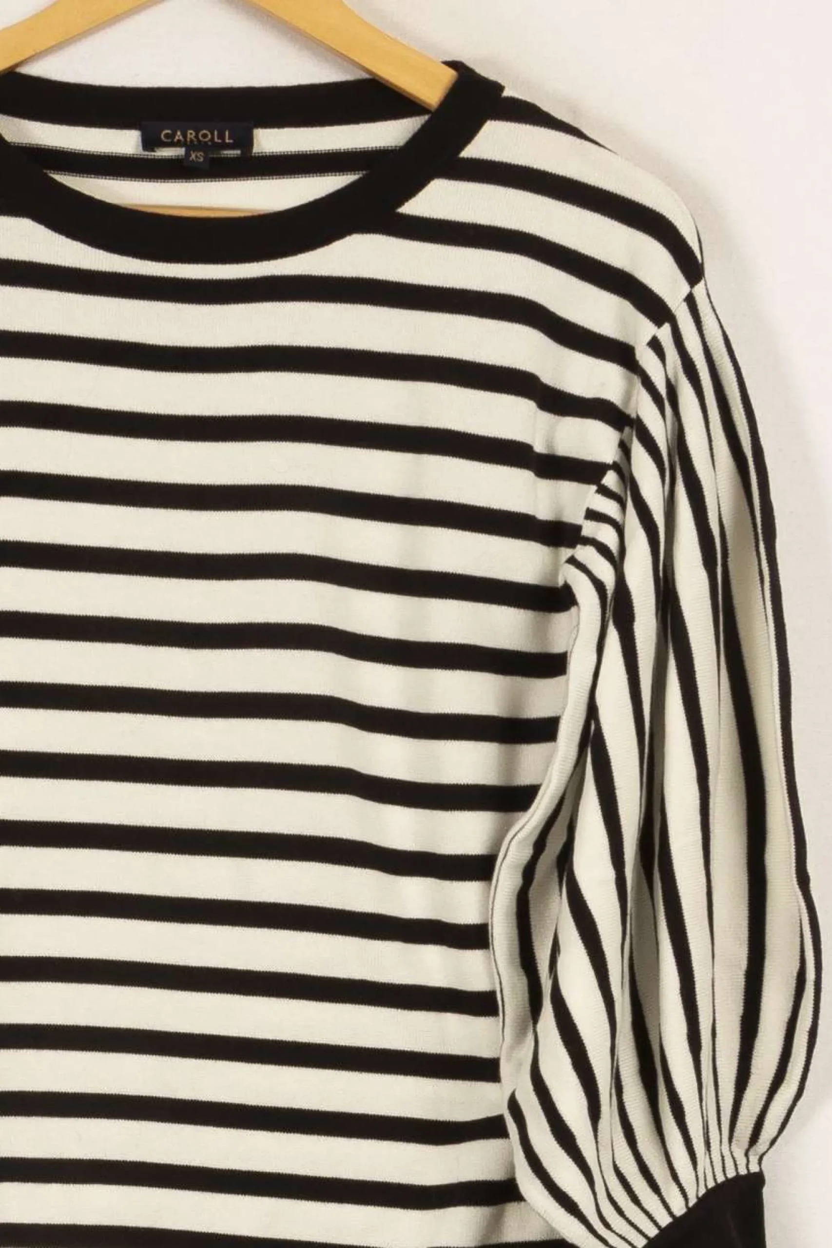 Outlet Caroll Pull rayé et noir - Taille XS/34 Blanc