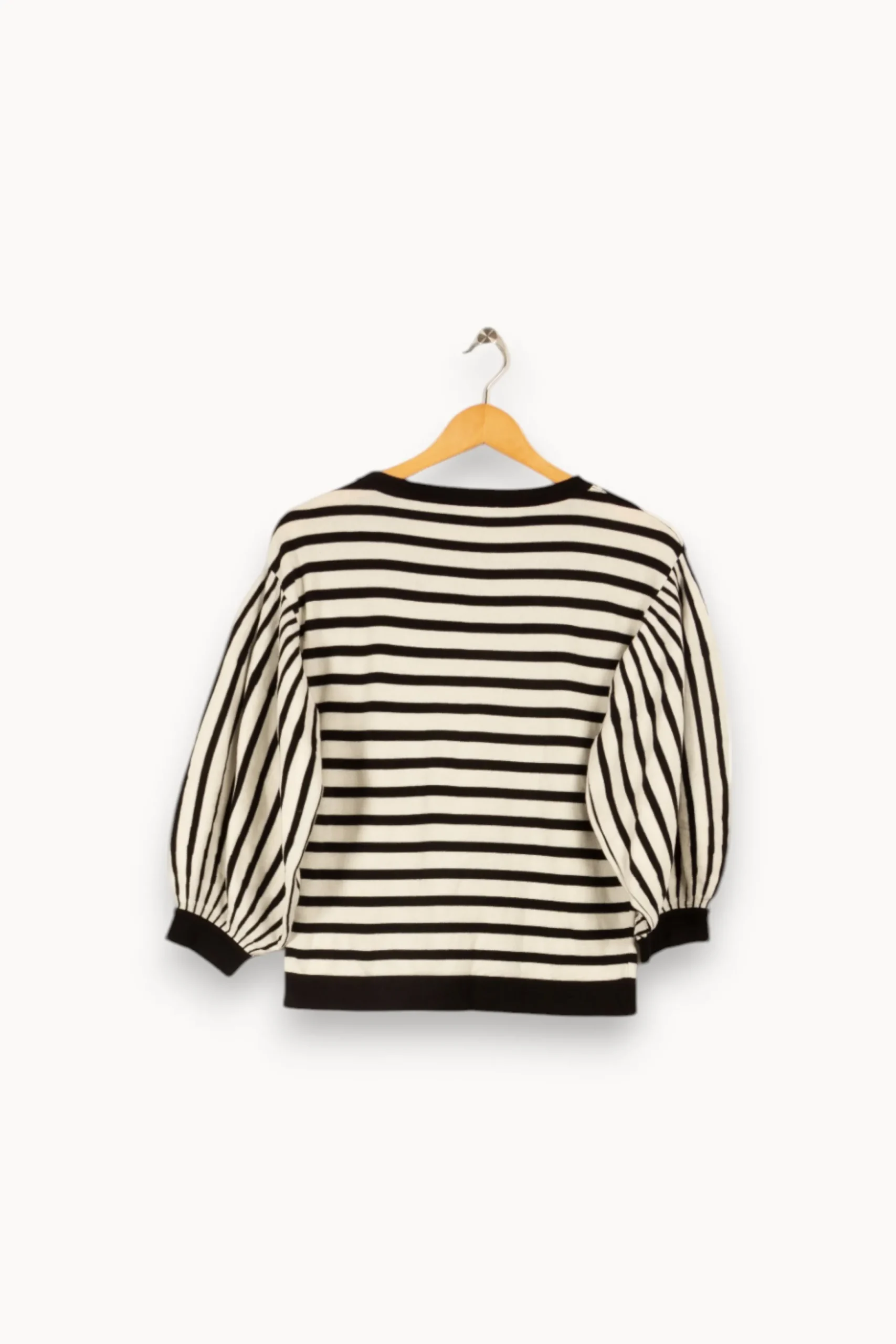 Outlet Caroll Pull rayé et noir - Taille XS/34 Blanc