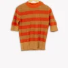 Clearance Comptoir des Cotonniers Pull rayé et marron - Taille L/40 Orange