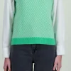 Store Absolut Cashmere Pull sans manches à rayures - Taille 36 Vert
