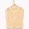 Fashion La Fée Maraboutée Pull sans manches - Taille M/38 Beige