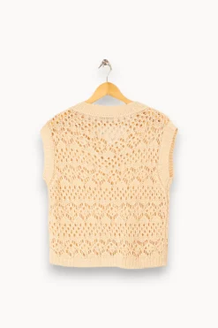 Fashion La Fée Maraboutée Pull sans manches - Taille M/38 Beige