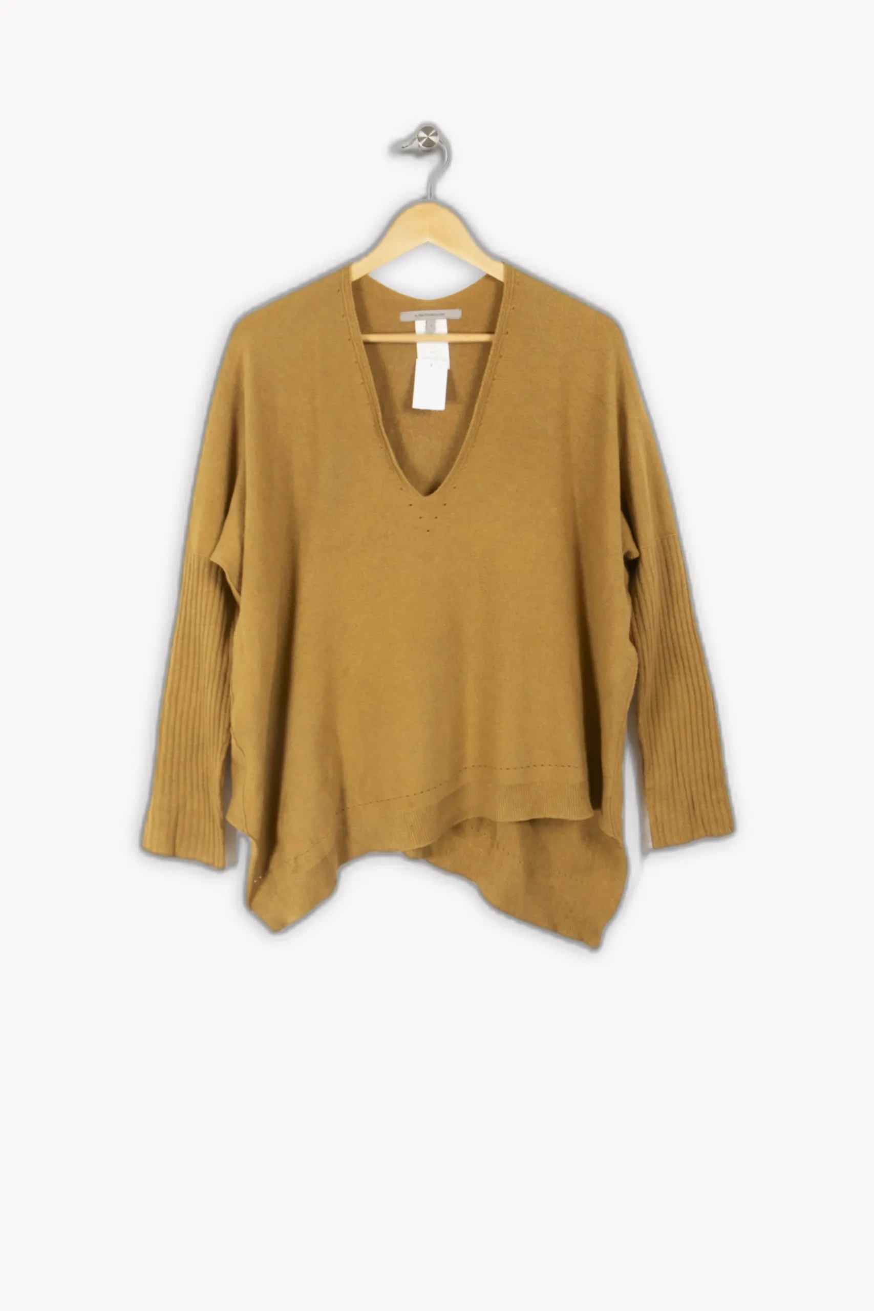 Clearance La Fée Maraboutée Pull V moutarde - L/40 Jaune