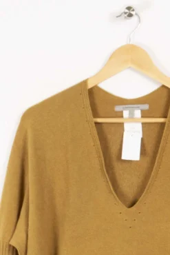 Clearance La Fée Maraboutée Pull V moutarde - L/40 Jaune