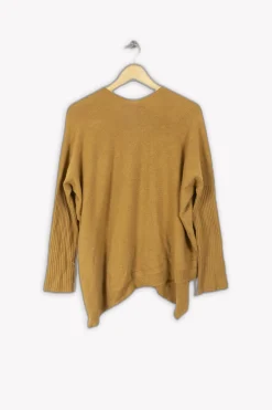 Clearance La Fée Maraboutée Pull V moutarde - L/40 Jaune