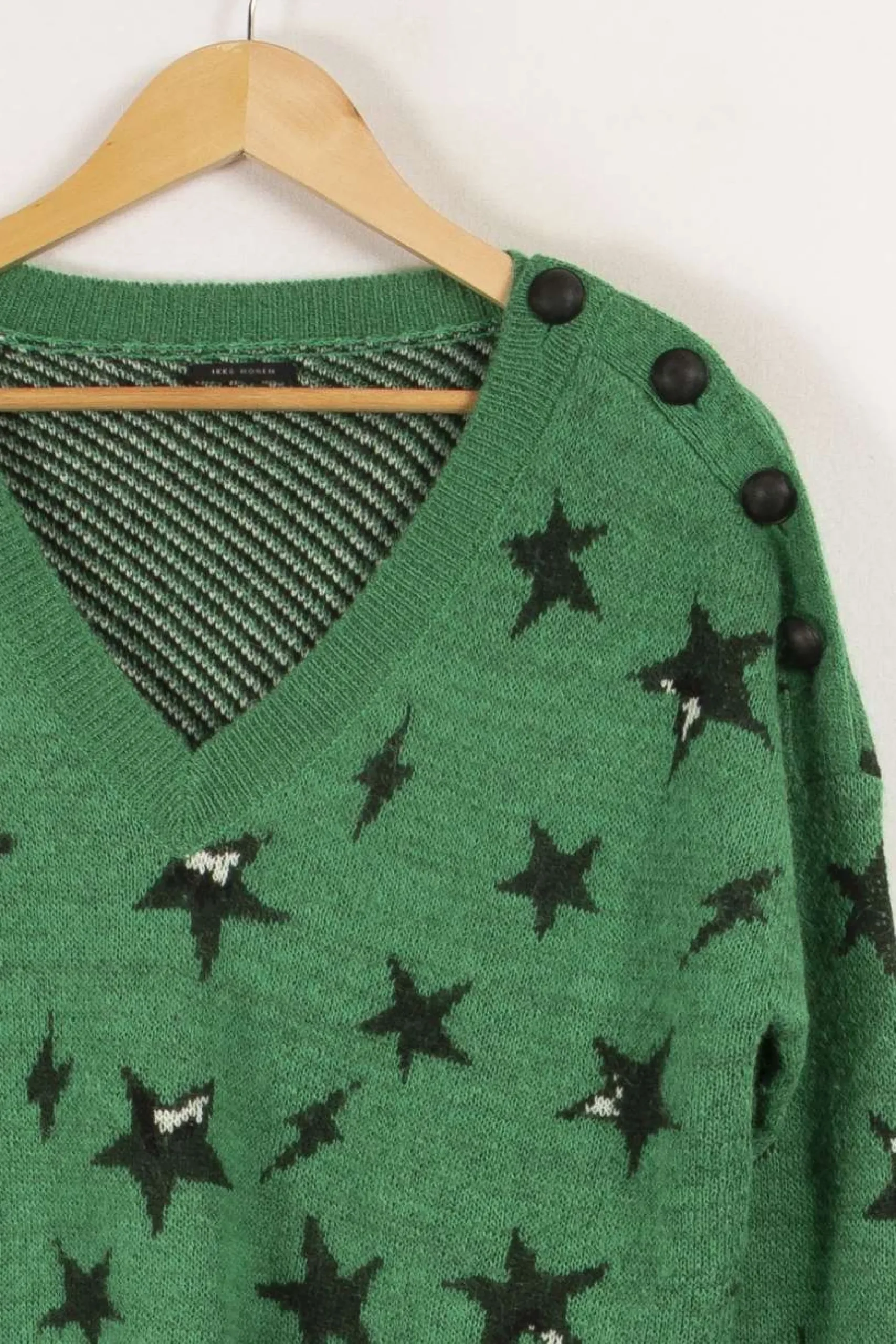 New IKKS Pull à motif étoile - Taille S/36 Vert