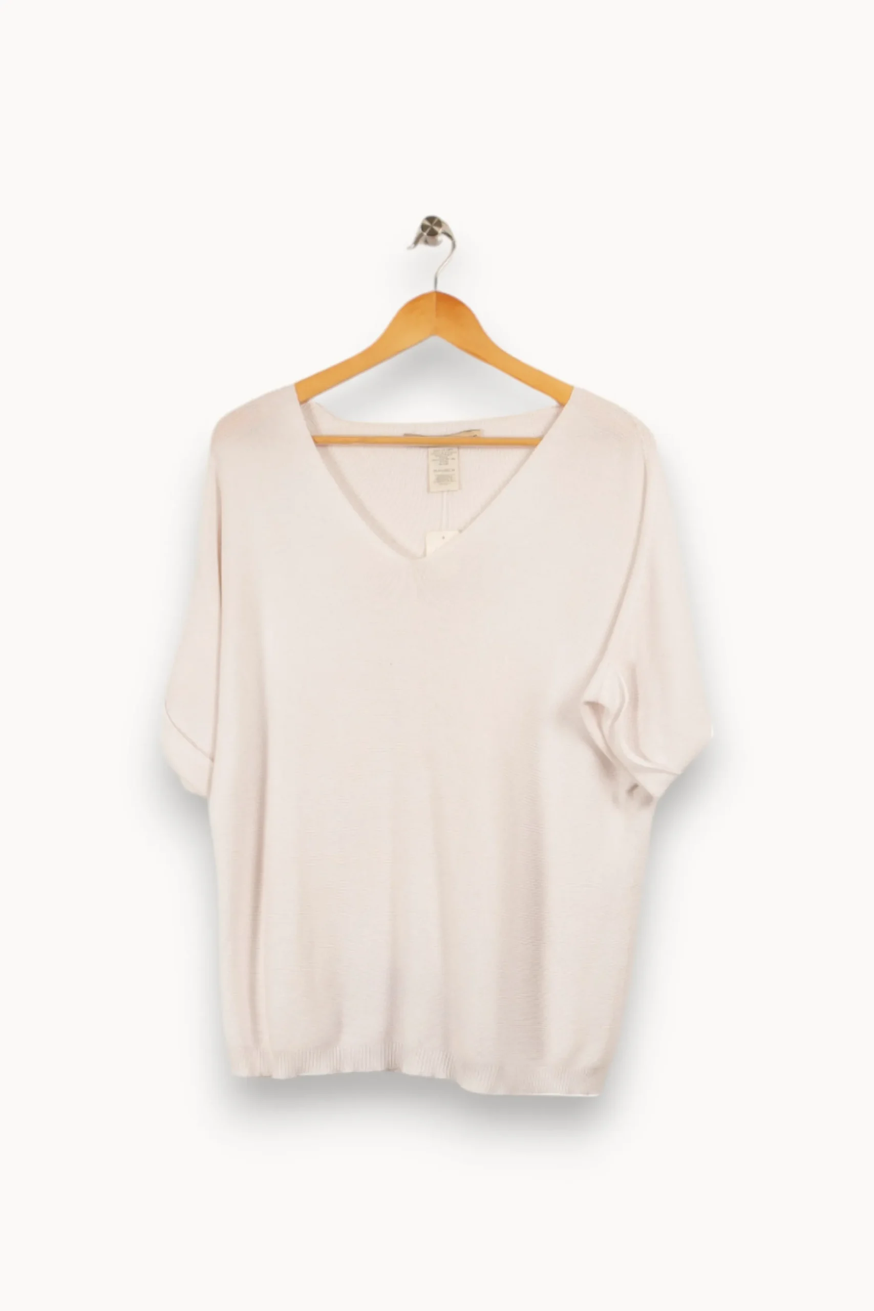 Store La Fée Maraboutée Pull vert manches courtes oversize en maille irisée - S/36 Blanc