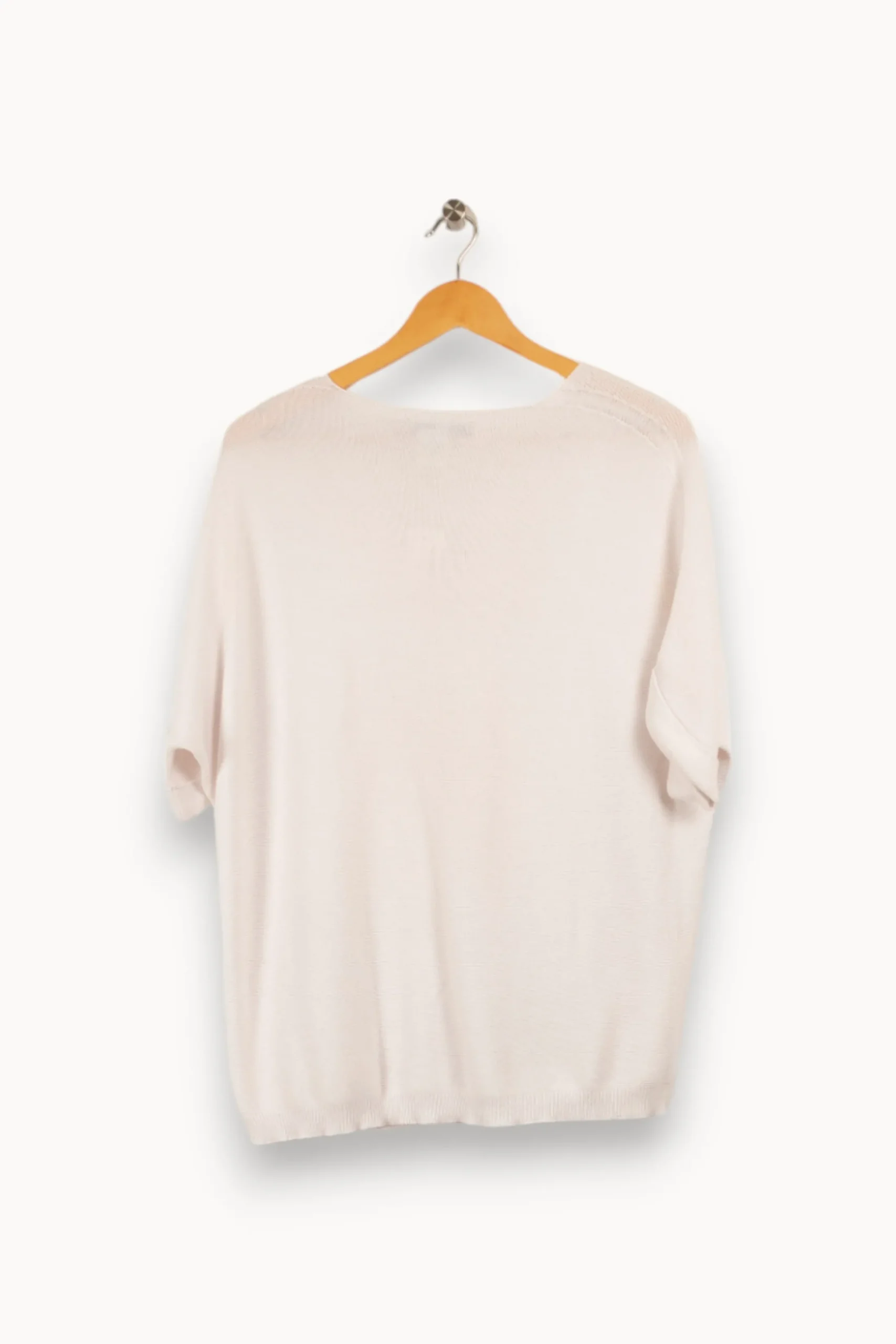 Store La Fée Maraboutée Pull vert manches courtes oversize en maille irisée - S/36 Blanc