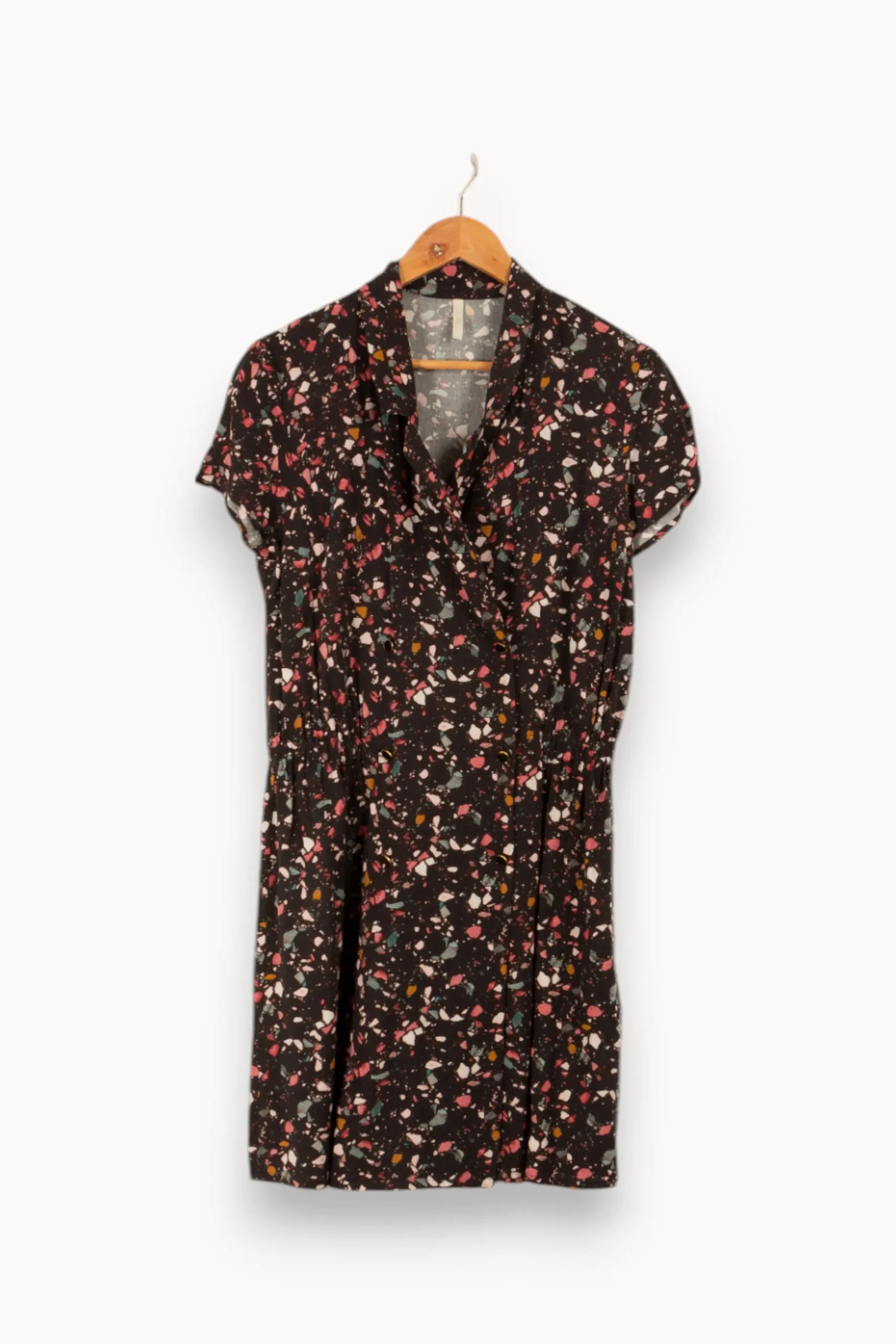 Store I.Code Robe à motifs - Taille L/40 Noir