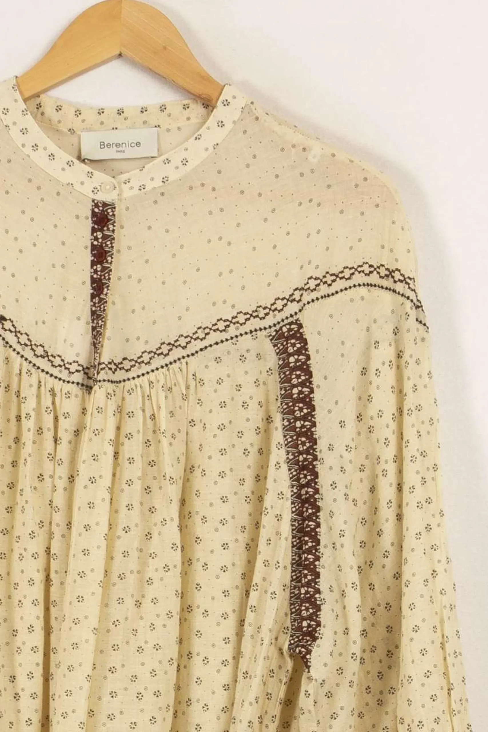 Cheap Bérénice Robe à motifs - Taille M/38 Beige