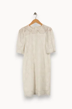 Discount Maison 123 Robe he à dentelle - Taille S/36 Blanc