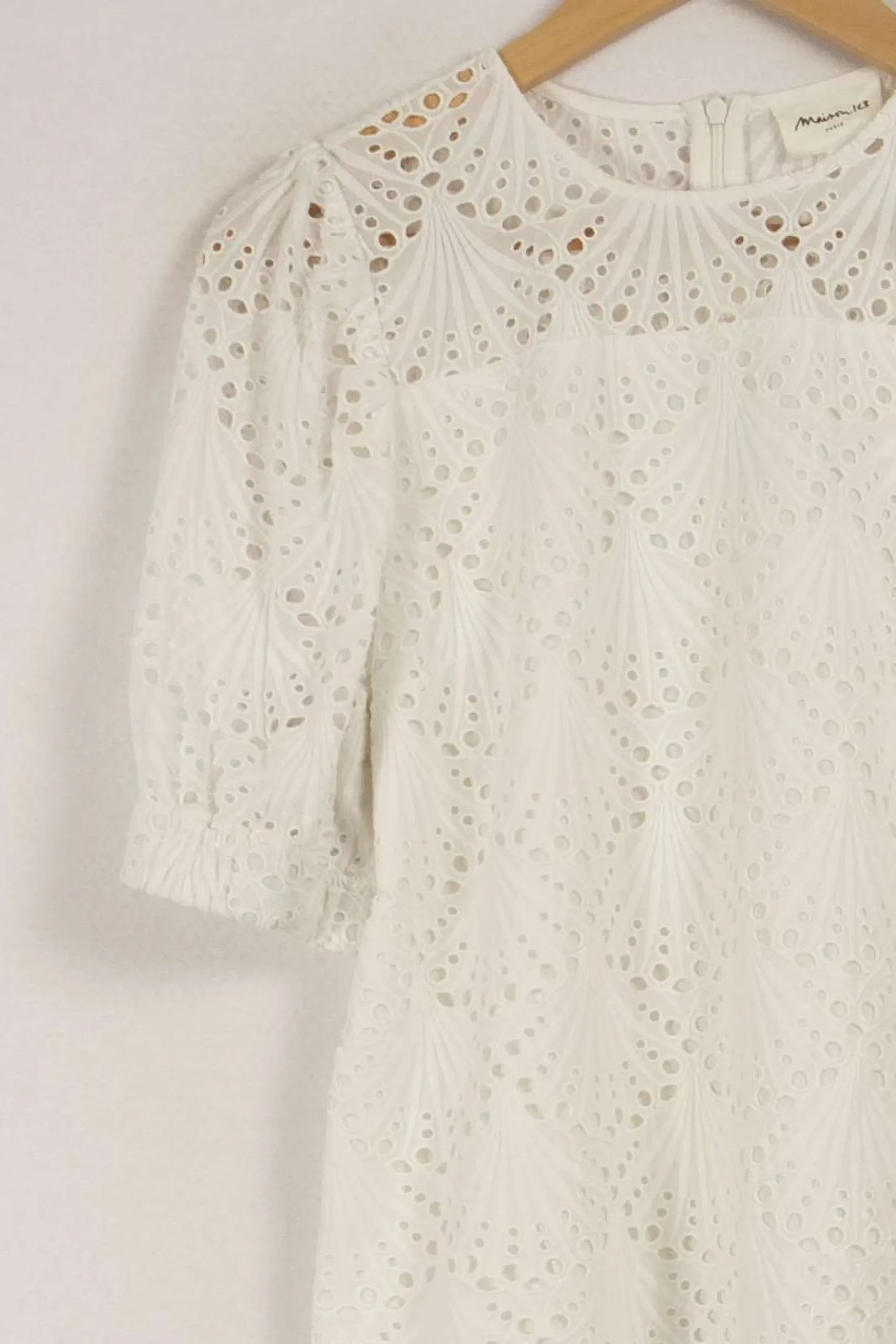 Discount Maison 123 Robe he à dentelle - Taille S/36 Blanc