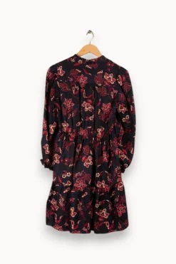 Best Sale Gerard Darel Robe foncé à motif de fleurs rouges - Taille S/36 Bleu
