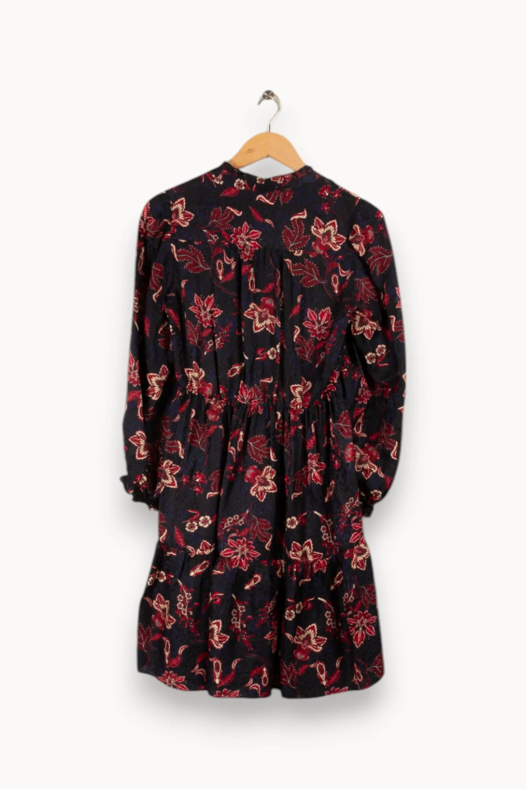 Best Sale Gerard Darel Robe foncé à motif de fleurs rouges - Taille S/36 Bleu