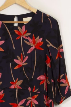 Shop Sézane Robe foncé à motifs - Taille S/36 Bleu