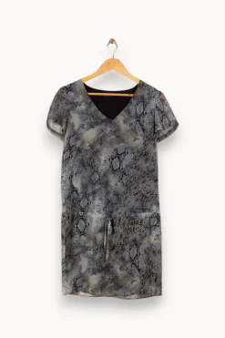Hot IKKS Robe e à motif crocodile - Taille S/36 Bleu