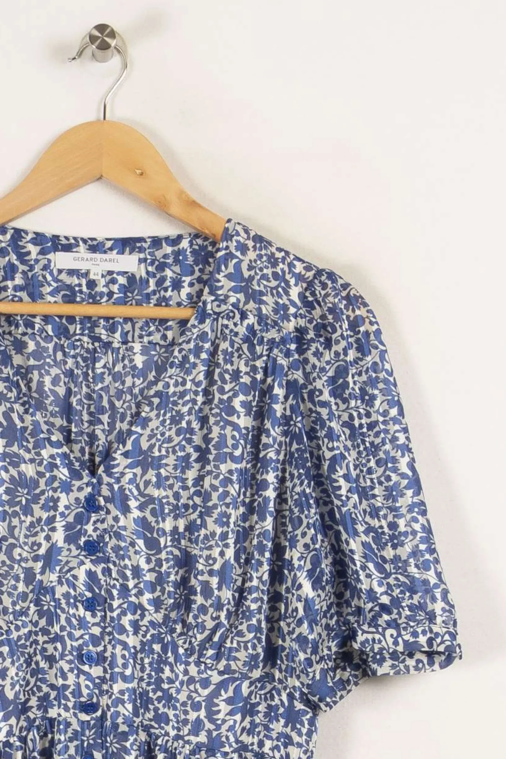 Shop Gerard Darel Robe e à motifs - Taille XXL/44 Bleu