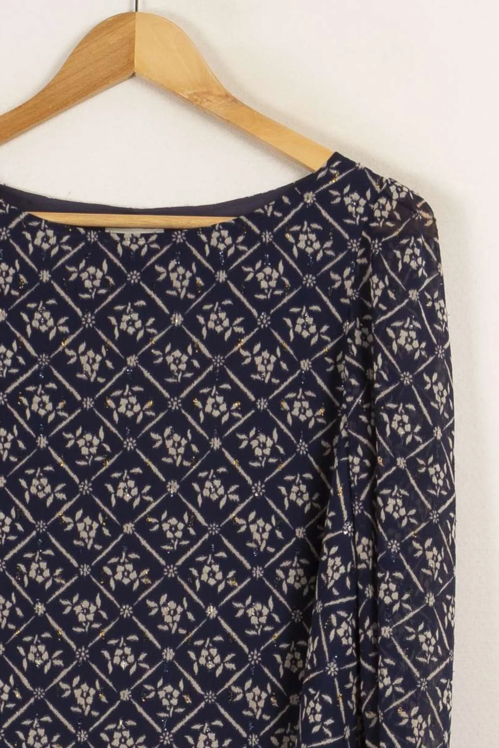 Online Claudie Pierlot Robe e à motifs - Taille S/36 Bleu