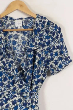 Fashion Petite Mendigote Robe bleue à motifs - Taille L/40 Multicolore