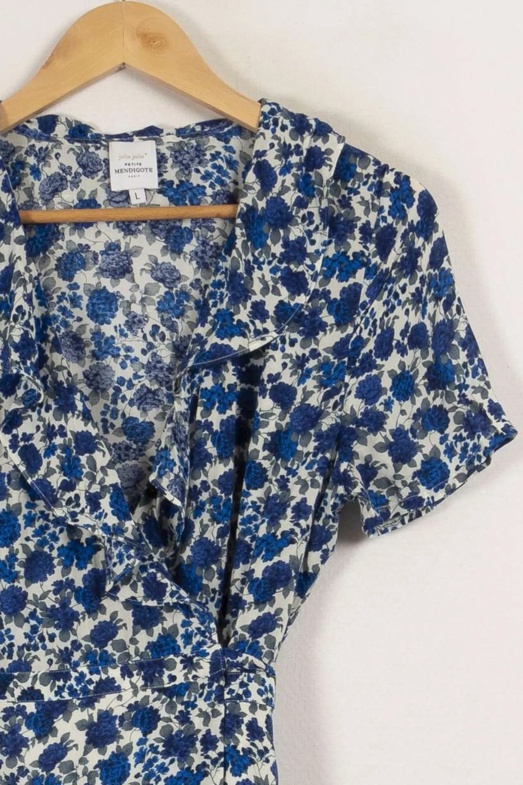 Fashion Petite Mendigote Robe bleue à motifs - Taille L/40 Multicolore
