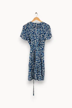 Fashion Petite Mendigote Robe bleue à motifs - Taille L/40 Multicolore