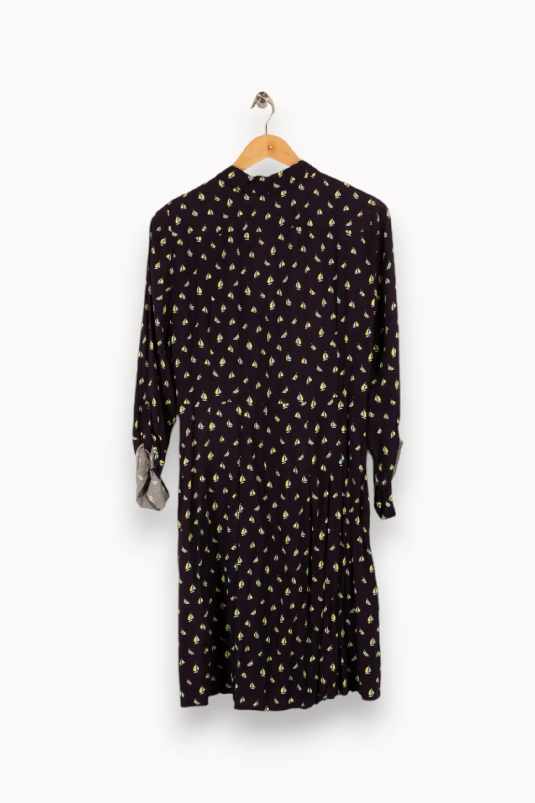 Sale Caroll Robe e à motifs - Taille L/40 Bleu