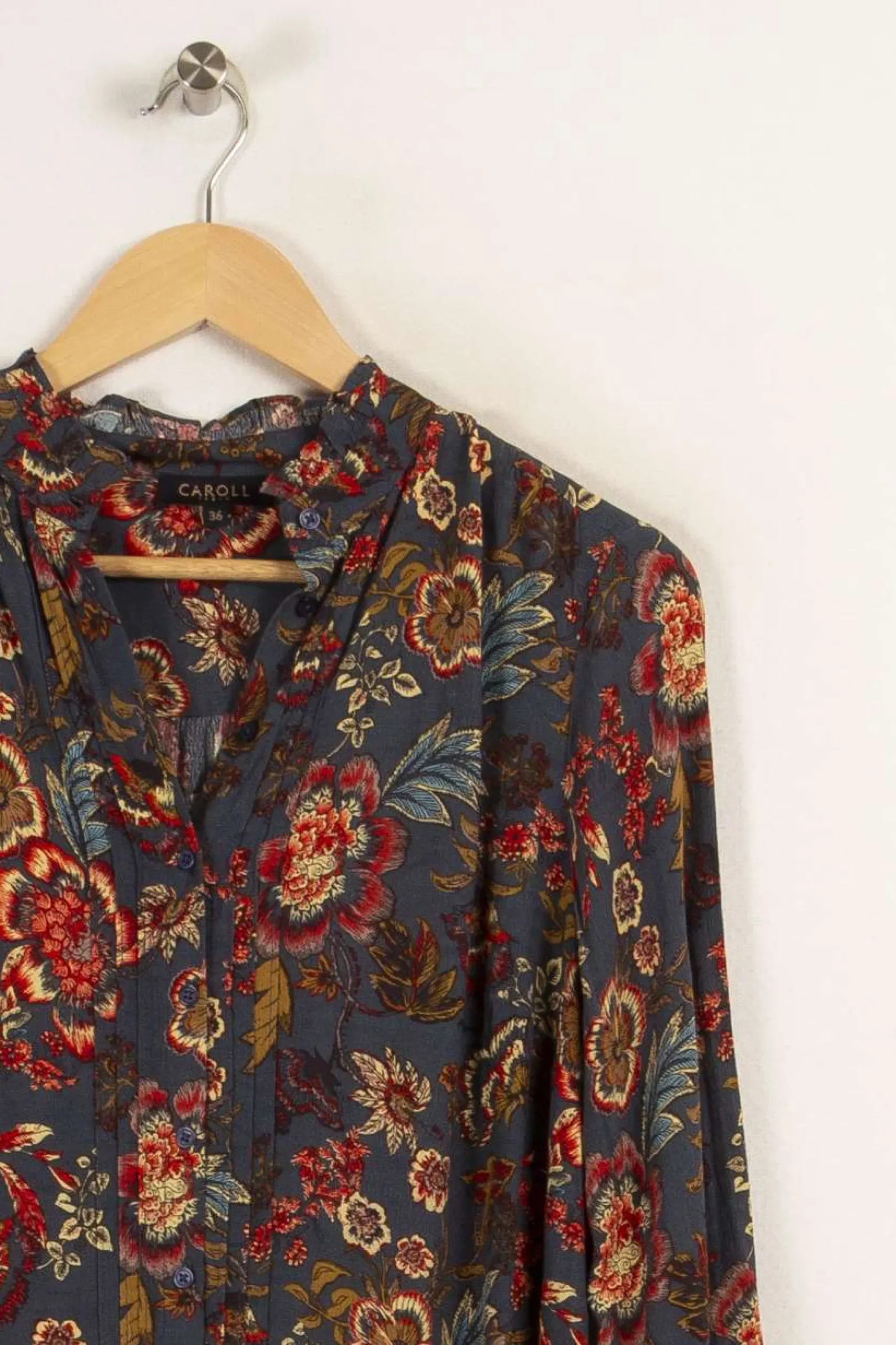 Flash Sale Caroll Robe e à motifs multicolores - Taille S/36 Bleu