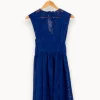 Sale Sandro Robe e avec dentelle - Taille S/36 Bleu