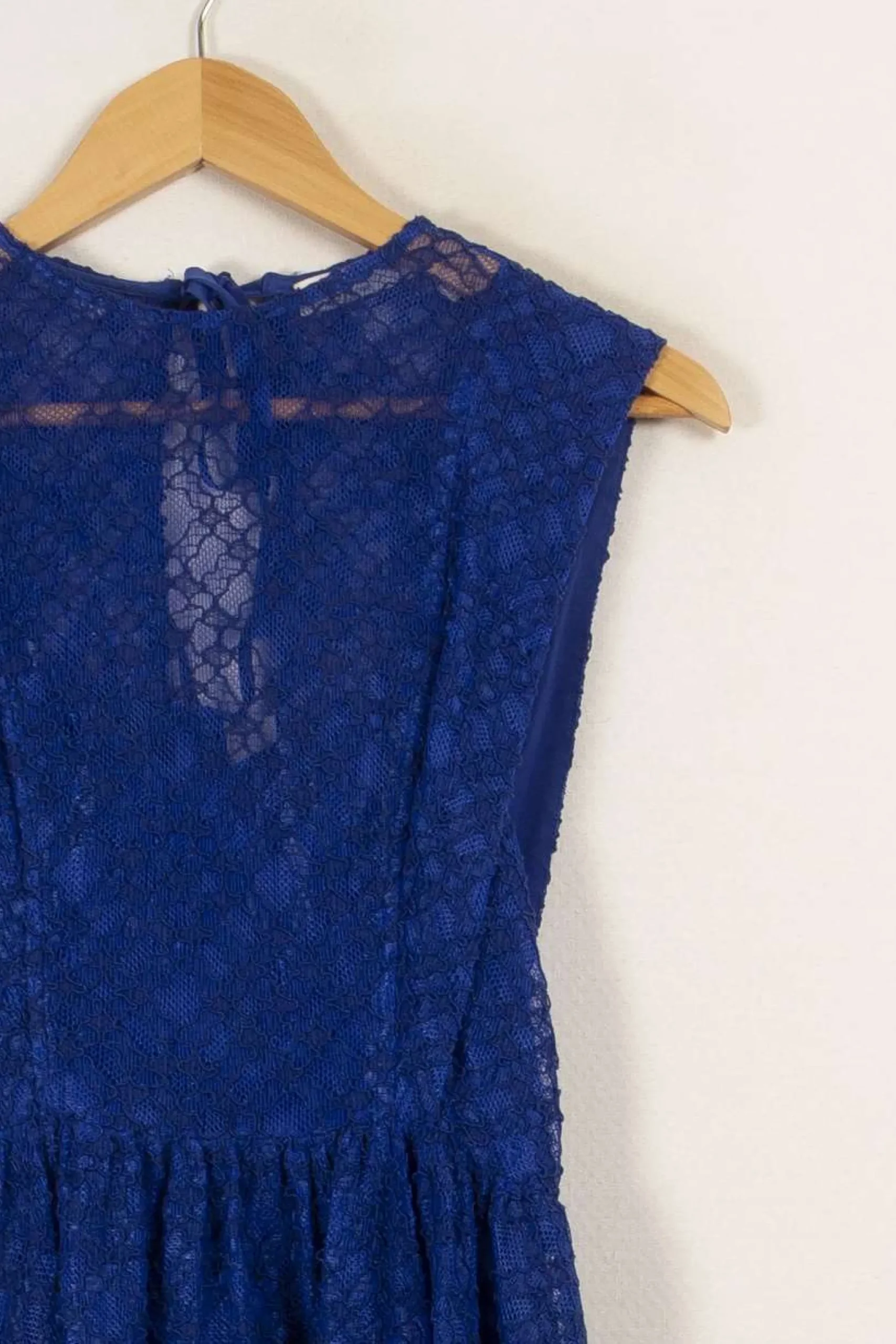Sale Sandro Robe e avec dentelle - Taille S/36 Bleu