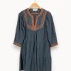 Store ba&sh Robe e avec détails - Taille S/36 Bleu