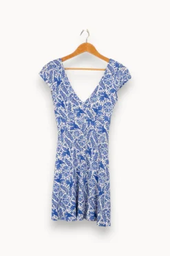 Clearance Soi Paris Robe e et blanche à motifs - Taille XS/34 Bleu